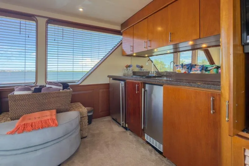 Slide: The Image of Luxurious 1984 Lloyds Ships Tri-Deck yacht interior with modern kitchen and ocean view. - 14