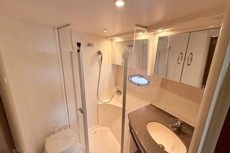 Slide: The Image of Bathroom interior of 2007 Carver 36 Mariner yacht with shower and sink. - 25