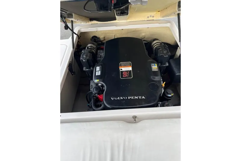 Slide: The Image of Volvo Penta engine in 2011 Four Winns SL262 boat, open engine compartment. - 8