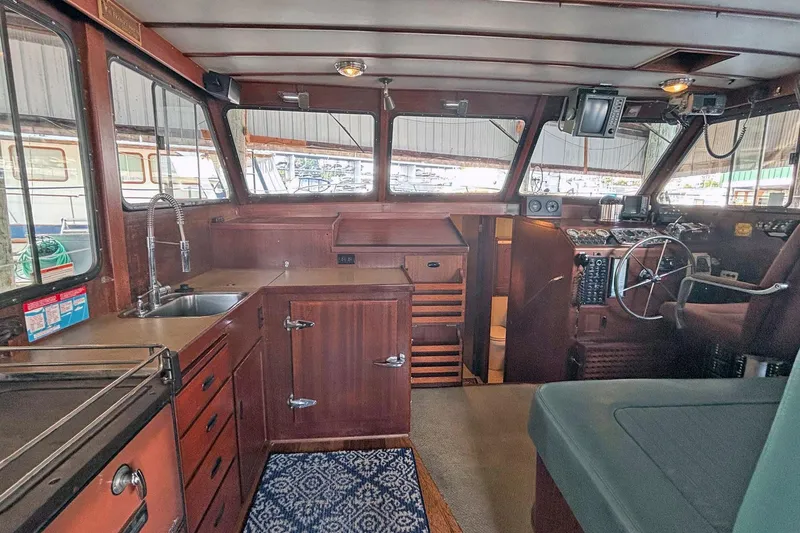 Slide: The Image of Monk 43 Flybridge - Helm Looking Forward - 4