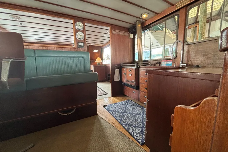 Slide: The Image of Monk 43 Flybridge - Helm Looking Aft - 5