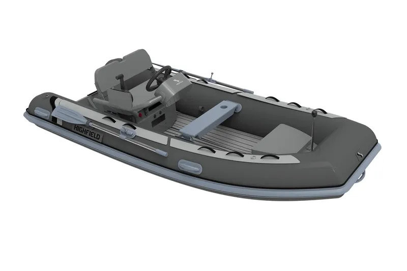 Slide: The Image of Manufacturer Provided Image: 2025 Highfield Classic 380 inflatable boat, gray, side view. - 9