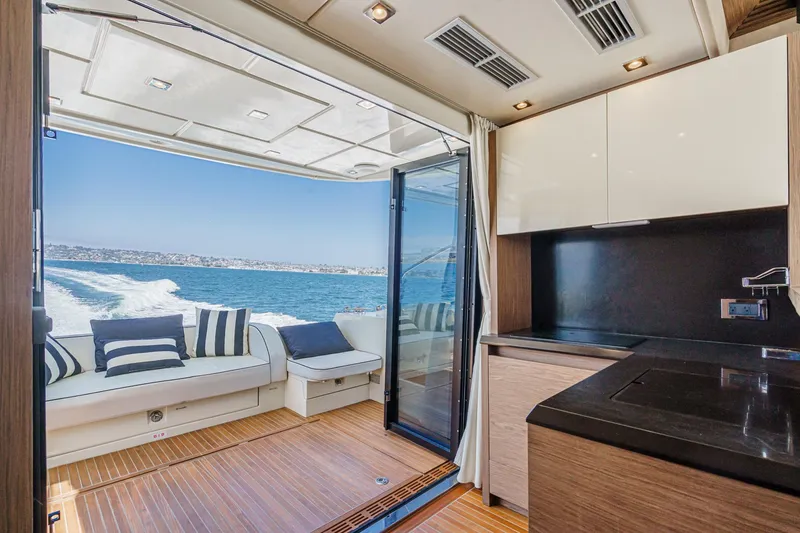 Slide: The Image of Luxurious interior of 2017 Monte Carlo MC5S yacht with ocean view and modern amenities. - 33