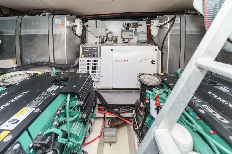 Slide: The Image of Engine room of 2017 Monte Carlo MC5S with Cummins Onan generator and Volvo engines. - 69