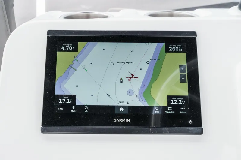 Slide: The Image of Garmin navigation display on 2023 Beneteau Antares 11 Fly boat dashboard. - 60