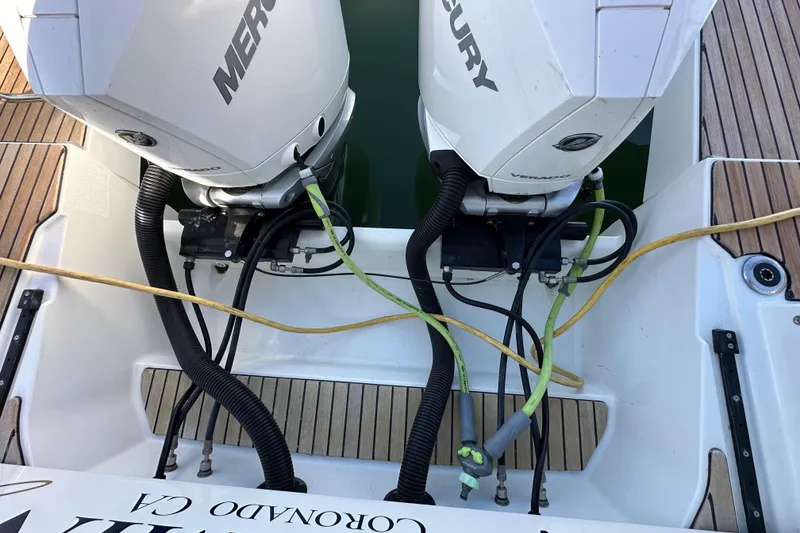 Slide: The Image of 2023 Beneteau Antares 11 Fly with twin Mercury outboard engines. - 72