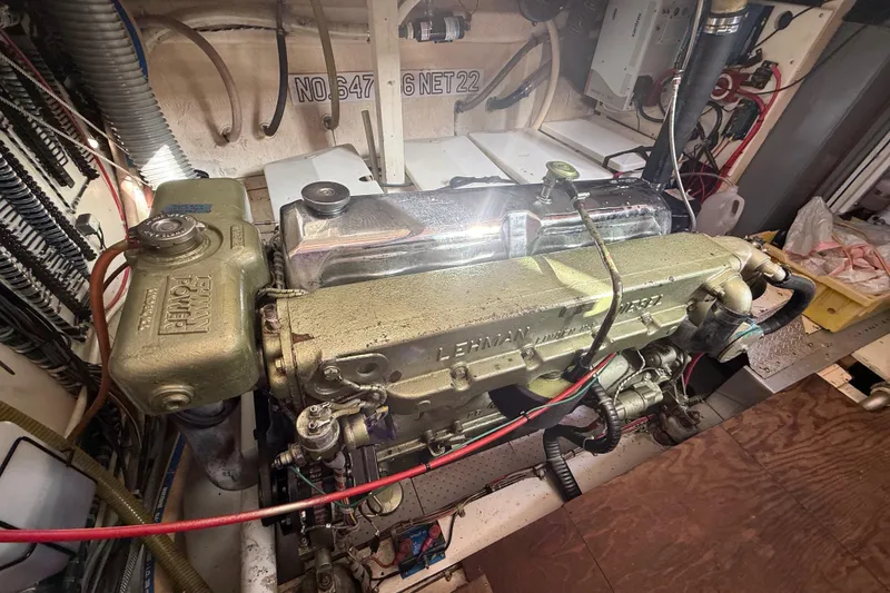 Slide: The Image of Engine room of 1982 Grand Banks 42 Motoryacht with Lehman Power engine. - 47