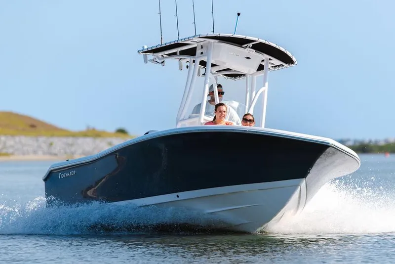 The Image of 2026 Tidewater 198 CC Adventure boat on trailer, displayed outdoors. - 0