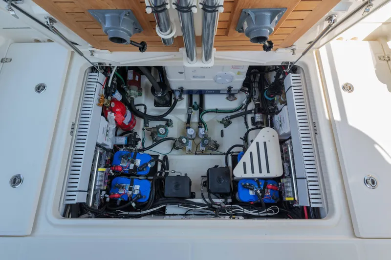 Slide: The Image of Boston Whaler 380 Realm- Engine Room - 38