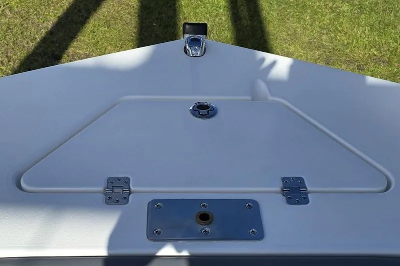 Slide: The Image of 2026 NauticStar 191 Hybrid boat deck with hatch and hardware. - 15