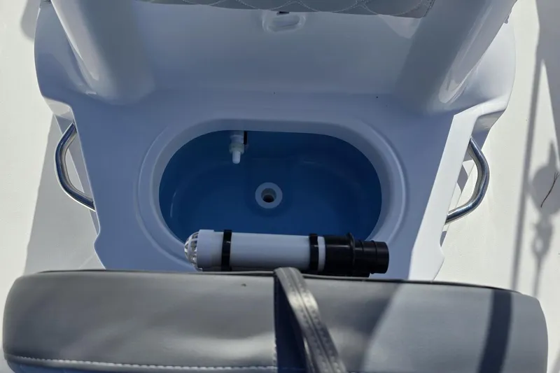 Slide: The Image of 2026 NauticStar 191 Hybrid boat livewell with seating and storage features. - 9