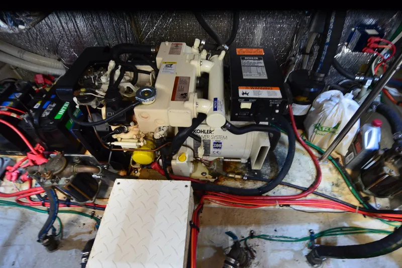 Slide: The Image of Engine room of 2001 Cruisers Yachts 3750 Motoryacht with Kohler power system. - 48