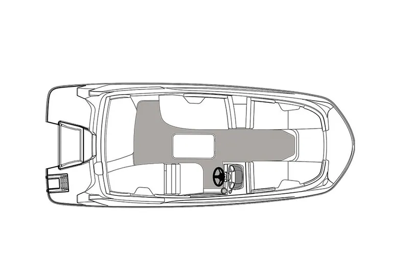 Slide: The Image of Manufacturer Provided Image: Top view of 2022 Hurricane SunDeck Sport 185 OB boat layout. - 1