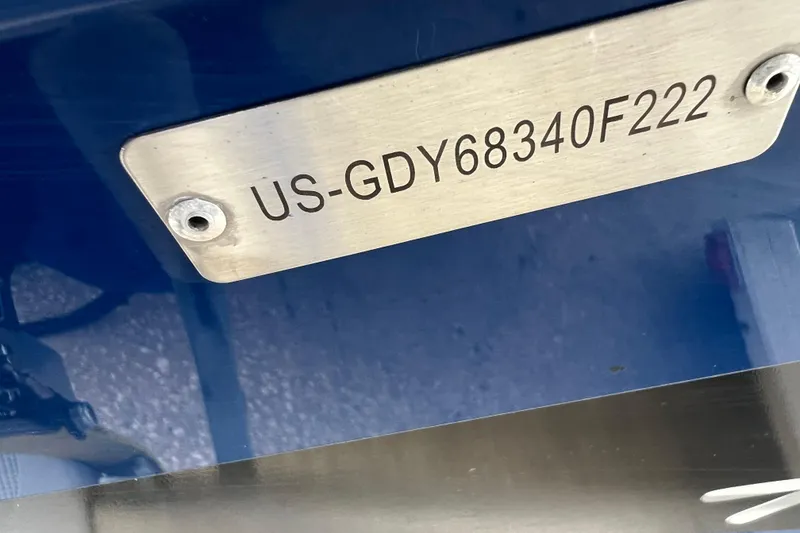 Slide: The Image of Hurricane SunDeck Sport 185 OB 2022 boat identification plate with serial number. - 8