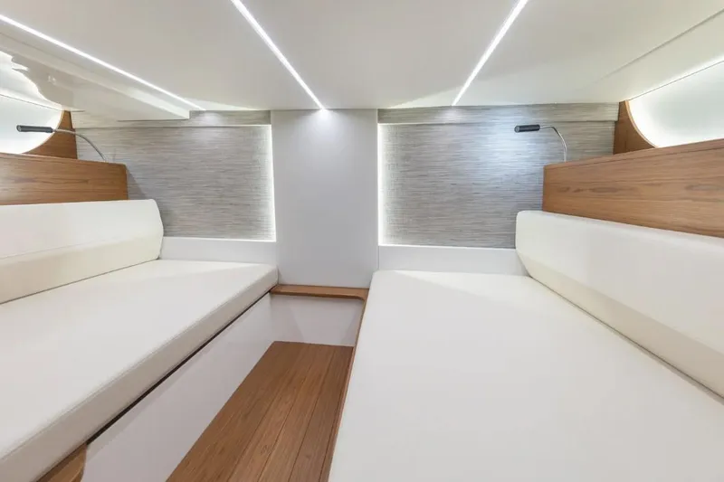 Slide: The Image of Modern interior of 2026 Tiara Yachts 39, featuring sleek design and comfortable seating. - 19