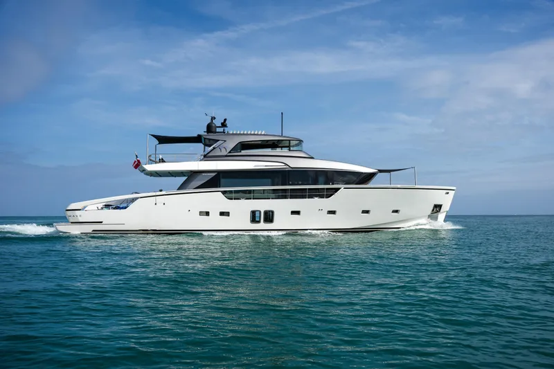 The Image of Luxury Sanlorenzo SX88 yacht cruising on open water, 2020 model. - 0