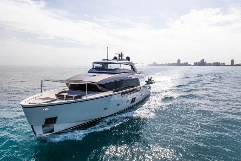Slide: The Image of Luxury Sanlorenzo SX88 yacht cruising on open water, 2020 model. - 21