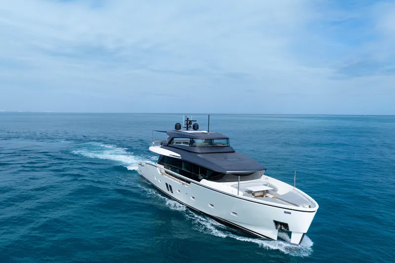 Slide: The Image of Luxury Sanlorenzo SX88 yacht cruising on open sea, 2020 model. - 25