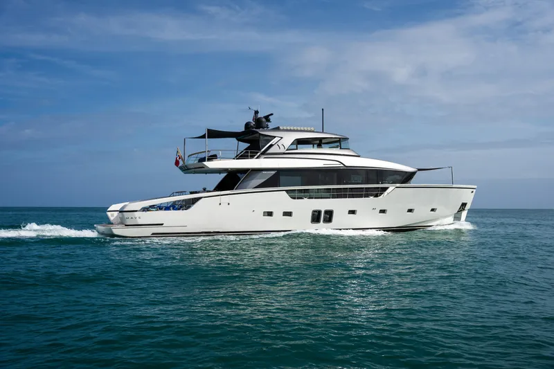 Slide: The Image of Sanlorenzo SX88 2020 yacht cruising on open sea under clear blue sky. - 31