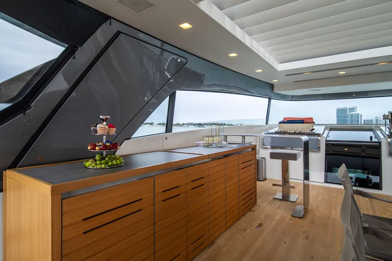 Slide: The Image of Luxurious interior of 2020 Sanlorenzo SX88 yacht with modern design and panoramic windows. - 41