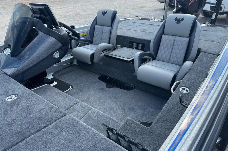 Slide: The Image of 2026 Phoenix 721 ZXL boat interior with dual gray seats and modern dashboard. - 10