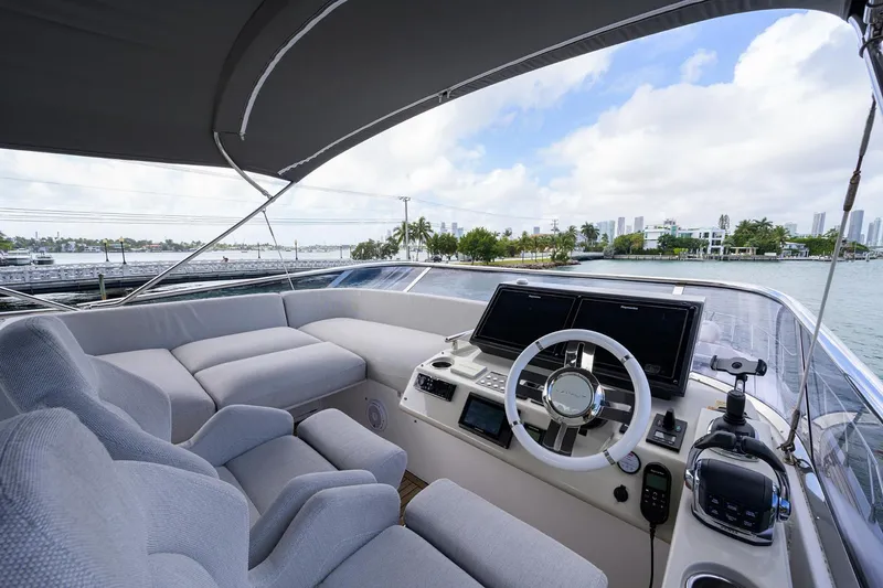 Slide: The Image of Luxurious helm of 2019 Azimut S7 yacht with modern navigation equipment. - 20