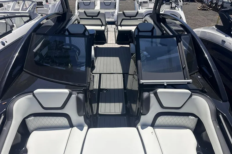 Slide: The Image of 2025 Yamaha Boats 275SD interior with sleek seating and modern design. - 40
