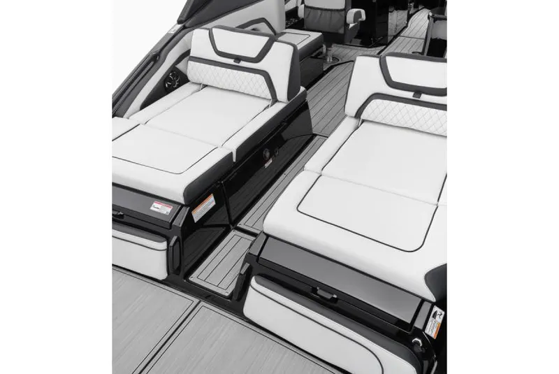 Slide: The Image of Manufacturer Provided Image: 2025 Yamaha Boats 275SD interior with luxurious white seating and modern design. - 8