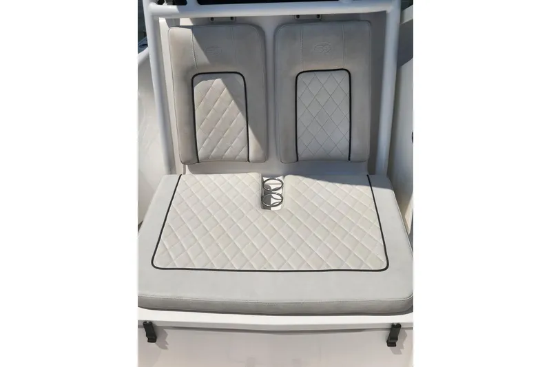 Slide: The Image of 2019 Sea Fox 266 Commander boat seat with quilted upholstery and cup holders. - 8