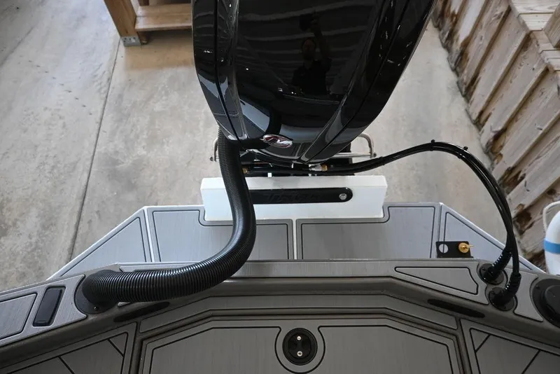 Slide: The Image of 2026 Thor Lake Hammer 1900CC boat engine, top view, in a wooden dock setting. - 9