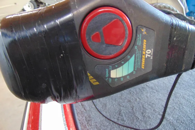 Slide: The Image of Close-up of a 2011 Stratos 183 Elite boat control panel with speed settings. - 16