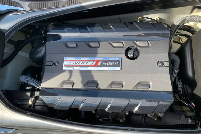 Slide: The Image of 2018 Yamaha WaveRunner FX Cruiser HO engine compartment, featuring SVHO high output engine. - 6