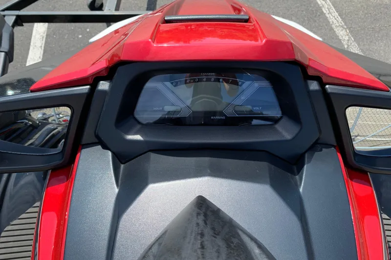 Slide: The Image of 2018 Yamaha WaveRunner FX Cruiser HO dashboard with digital display and red accents. - 8