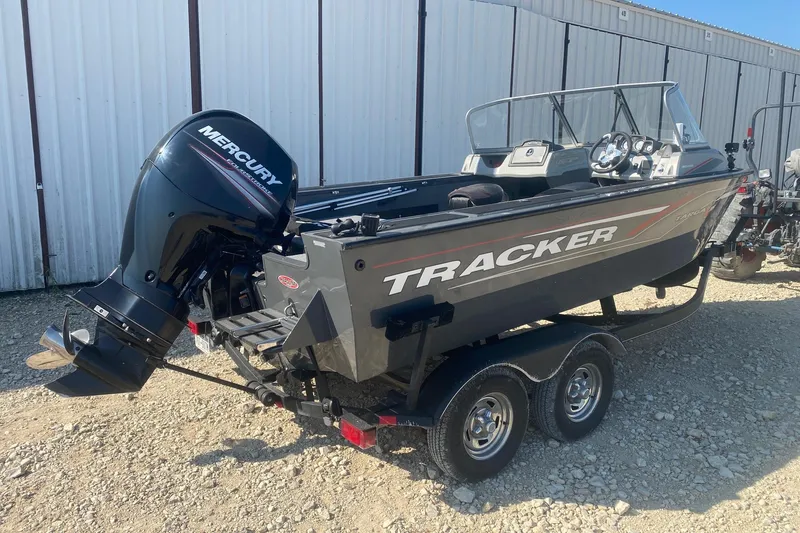 Slide: The Image of 2017 Tracker Targa V-18 WT boat with Mercury engine on trailer. - 5