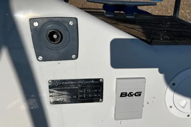 Slide: The Image of 2003 Grand Soleil 44 yacht detail with B&G equipment and identification plate. - 13