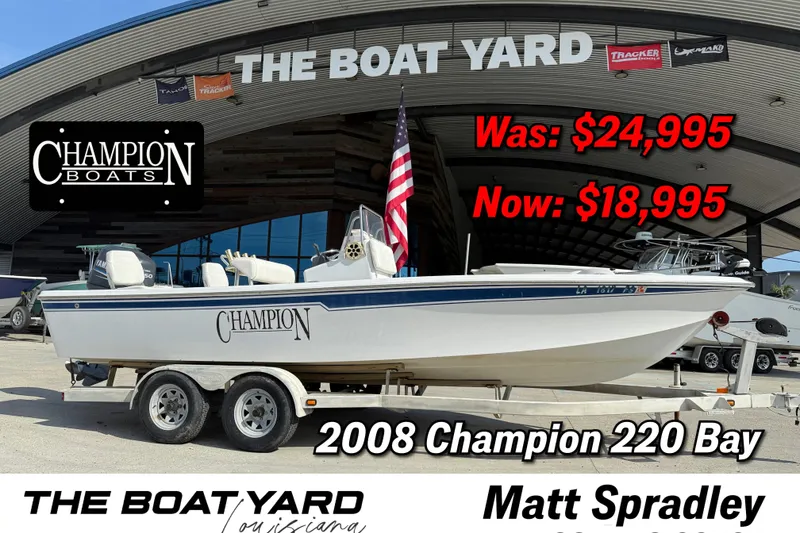 The Image of 2008 Champion 220 Bay boat for sale at The Boat Yard, discounted to $18,995. - 1
