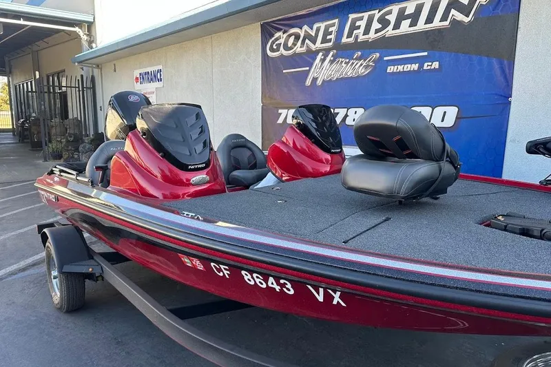 Slide: The Image of 2024 Nitro Z17 boat in red, displayed at Gone Fishin' Marine, Dixon, CA. - 5