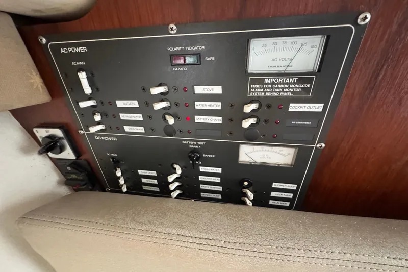 Slide: The Image of Electrical control panel on a 1999 Tiara Yachts 2900 Open boat. - 27
