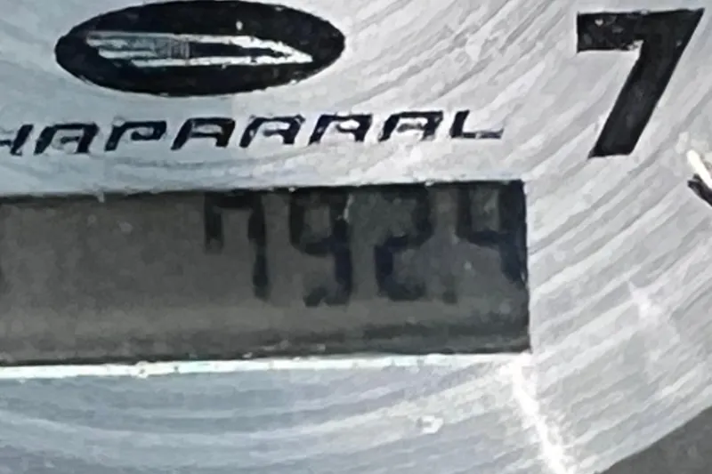 Slide: The Image of Close-up of Chaparral Sunesta 254 2004 dashboard displaying 792.4 hours. - 36