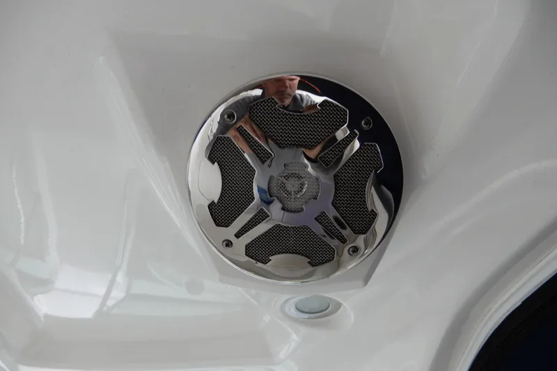Slide: The Image of Close-up of a speaker on a 2016 Chaparral 310 Signature boat. - 23
