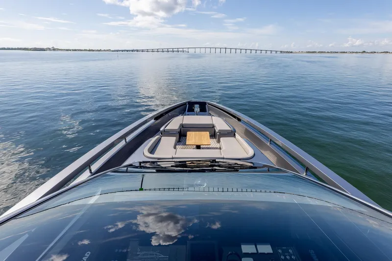 Slide: The Image of Luxury Pershing GTX 80 yacht cruising on calm waters, 2025 model. - 21