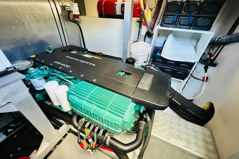 Slide: The Image of Engine room of 2014 Beneteau Swift Trawler 50 with Volvo Penta engine. - 19