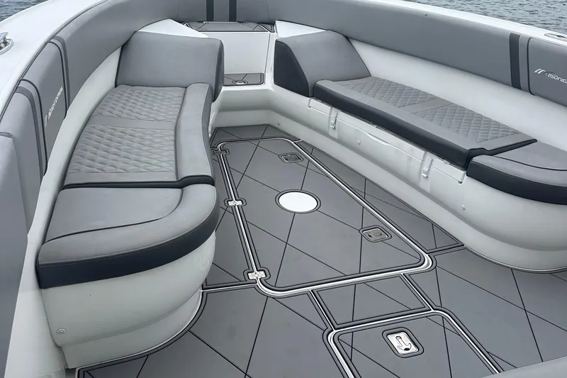 Slide: The Image of Luxurious seating area on a 2016 Midnight Express 37 Open boat. - 4