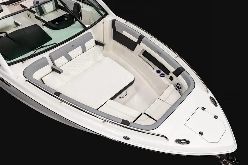 Slide: The Image of 2026 Chaparral 310 OSX boat interior with luxurious seating and modern design. - 3