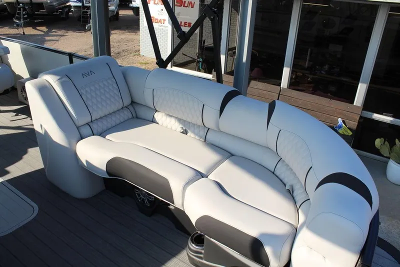 Slide: The Image of Luxurious seating on 2026 Avalon Excalibur LTD Quad Lounge 25 FT pontoon boat. - 15