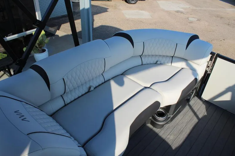 Slide: The Image of Luxurious seating on 2026 Avalon Excalibur LTD Quad Lounge 25 FT pontoon boat. - 24