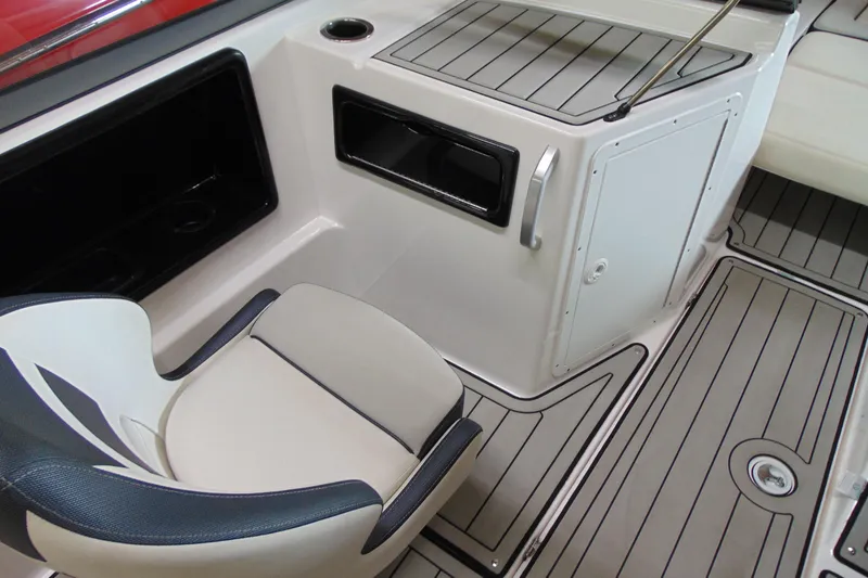 Slide: The Image of 2020 Yamaha Boats 195S interior with sleek seating and modern design. - 7