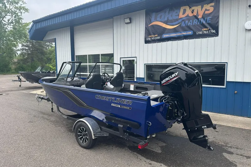 Slide: The Image of 2025 Crestliner 1750 Hawk boat with Mercury engine at Lake Days Marine dealership. - 7