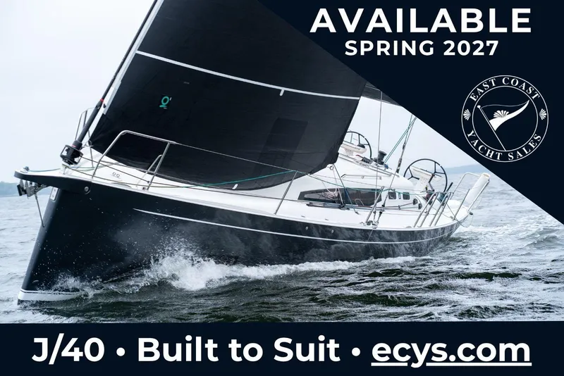 The Image of J Boats J/40 yacht sailing on rough seas, available spring 2027. - 0