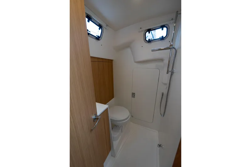 Slide: The Image of Modern bathroom in 2026 J Boats J/40 yacht, featuring shower and toilet. - 34
